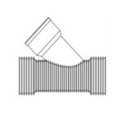 MIDAS Odbočka Plasticor korugovaná na KG hladkou trubku 250/250 - 45°