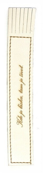 Kožená záložka se střapci Kde je láska, tam je život