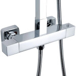 CERANO - Sprchový nástěnný sloup Elma - termostatická sprchová baterie - chrom CER-423607