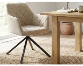 Otočná jídelní židle Patti, béžová látka