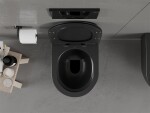 MEXEN/S - Carmen Závěsná WC mísa včetně sedátka s slow-slim, z duroplastu, černá matná 30880185
