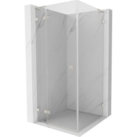 MEXEN/S - Lunar L sprchový kout dveře křídlové levá 70 x 70, transparent, nikl kartáčovaný 834L-070-070-97-00-L