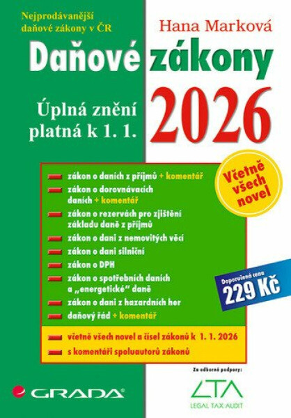 Daňové zákony 2026 - Úplná znění k 1. 1. 2026 - Hana Marková