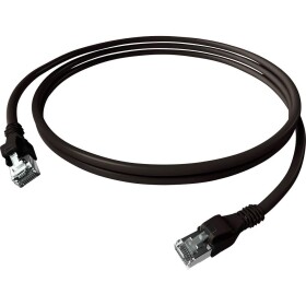 Easylan CPP1OSASAS0010 RJ45 síťové kabely, propojovací kabely CAT 6A S/FTP 1.00 m černá dvoužilový stíněný, bez halogenů, samozhášecí 1 ks