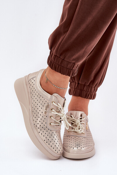 Dámské Kožené Sportovní Tenisky Zlaté Brumia 36