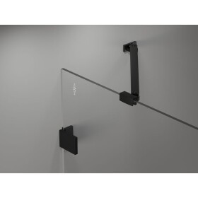 MEXEN/S - Lunar vanová zástěna FIX 50 x 150, transparent, černá 897-050-000-70-00