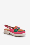 Dámské sandály MR38-656 růžovo-oranž-zelené - Step in style 41