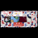 Dárková krabička zábavných crazy ponožek 4 páry CRAZY SOCKS BOX - BELLINDA - červená 39 - 42
