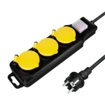 LogiLink Venkovní prodlužovací kabel černo-žlutá / Prodlužovací kabel / 3 zásuvky / IP44 / 1,5 m / 230V/16A (LPS253)
