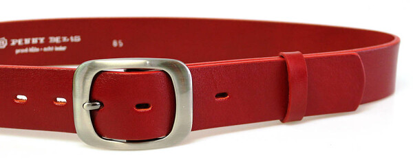 PENNY BELTS 9993 Dámský kožený opasek červený 95cm