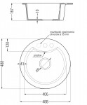 MEXEN - Diego granitový dřez 1-miska 488x480 mm, šedá 6512481000-71