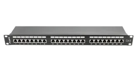 Lanberg PPS6-1024-B černý / Patch panel / 24 portů / RJ-45 / Cat6 STP / 1U / 19" (PPS6-1024-B)