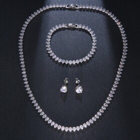 Luxusní souprava šperků Swarovski Elements Mauricia, Stříbrná 17 cm 44 cm