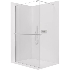 CERANO Sprchová zástěna Walk-in Onyx Round L/P - 8 mm + polička/držák na ručníky - kulatá vzpěra - chrom, transparentní sklo - 50x200 cm