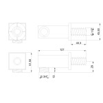 INVENA - Kolínka k vanové baterii ELBOWS - hranaté LA-46-K01-L