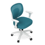 Dětská židle, výškově nastavitelná, modrá síťovina, KA-K1062 BLUE