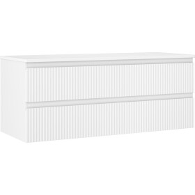 MEXEN/S - Rivel koupelnová skříňka pod umyvadlo 120 cm s deskou, 2 zásuvky, reliéf , bílá mat 91A20-12047-2-BFFC01