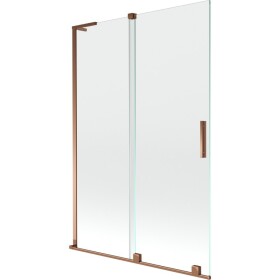 MEXEN/S - Velar L dvoukřídlá posuvná vanová zástěna 120 x 150, transparent, růžové zlato 896-120-003-01-60