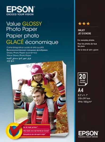 Epson Value Glossy Photo Paper A4 / Fotopapír / lesklý / 20 listů / 183 g/m2 (C13S400035)