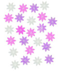 Dřevěné květy 2cm růžovofialový mix 24ks, vydání