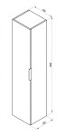 RAVAK - Comfort II Vysoká skříňka 35x32x160 cm, 1 dvířka L/P, lesklá bílá X000001821