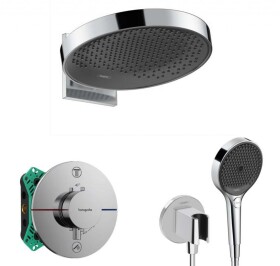 HANSGROHE - Sprchový set s termostatem pod omítku, s tělesem, průměr 36 cm, 3 proudy, chrom SANI21HHH010