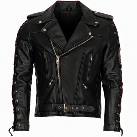 Pánská Kožená Bunda Křivák S-Class Brixton Černá Velikost: XS