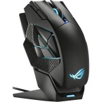 ASUS ROG Spatha X černá / Bezdrátová herní myš / RF 2.4 GHz / USB-A / RGB / 19.000 DPI / nabíjecí stanice / akumulátor (90MP0220-BMUA00)