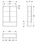 GEBERIT - Selnova Square Zrcadlová skříňka 85x59x18 cm, 2 dvířka, ořech hickory 501.266.00.1