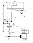 IDEAL STANDARD - Cerafine O Umyvadlová baterie s výpustí, černá BC699XG