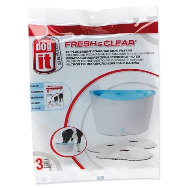 Dogit Náhradní filtr uhlí a molitan pro FreshClear / Filtr do fontány / 3 ks (104-91401)