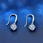 Royal Fashion stříbrné náušnice HA-XEZ009-SILVER-MOISSANITE-ZIRCON