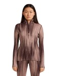Dámské merino tričko s dlouhým rukávem ICEBREAKER Wmns 260 Vertex LS Half Zip Peak AOP, Java/Summt/Blush/J velikost: M