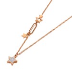 Ocelový náhrdelník Charley - chirurgická ocel, hvězda, Zlatá 43 cm + 5 cm (prodloužení)