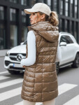 Dámská prošívaná vesta s kapucí TY5258 zlatá - Fashion Street L
