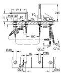 GROHE - Plus Baterie na okraj vany, 4-otvorová instalace, chrom 29307003