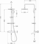 MEXEN/S - KT05 vanový sloup s termostatickou baterií, černá 779000593-70