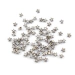 Kovový korálek - hvězda - starostříbrný - 6 x 6 x 3 mm - 1 ks