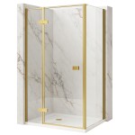 REA/S - Sprchový kout Atlas 100x100 Brush Gold vlevo KPL-K4574
