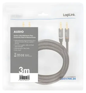 LogiLink audio kabel banánek černá / Audio kabel / Banánek - Banánek / 3 m (CA1210)