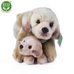Plyšový labrador s miminkem ležící 25 cm ECO-FRIENDLY