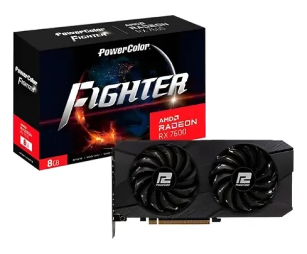 PowerColor Radeon RX 7600 Fighter 8GB / Grafická karta / 2655 MHz / 8GB GDDR6 / 128-bit / 3x DP + 1x HDMI / 600W (RX 7600 8G-F/V2)