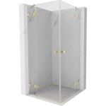 MEXEN/S - Lunar Duo sprchový kout dveře křídlové 95 x 95, transparent, zlato kartáčovaná 834-095L-095P-55-00
