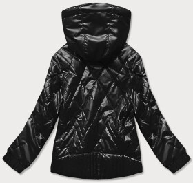 Černá dámská lesklá bunda (2021-02) odcienie czerni