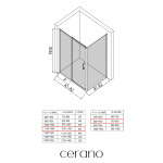 CERANO - Sprchový kout Orlano L/P - 5 mm - černá matná, transparentní sklo - 110x80x195 - posuvný CER-DY505B-90162