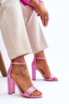 Dámské sandály na vysokém podpatku se zirkony Růžové Idealistic 40