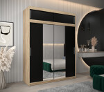 Šatní skříň Abi T1 s nástavcem Barva korpusu: Bílá, Rozměry: 250 cm, Dveře: Dub artisan