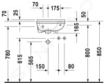 DURAVIT - Starck 3 Umývátko 400x260 mm, s přepadem, s otvorem pro baterii vpravo, bílá 0751400000