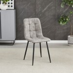 Židle jídelní, šedá látka cowboy, nohy černý kov