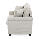 Rozkládací pohovka s matrací, 2místná, potah manšestrová béžová látka